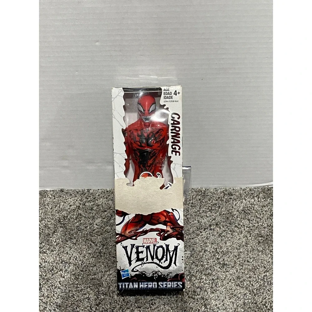 Action Figure Marvel Hasbro Kids Red New Damaged Box Titan Hero Carnage 12